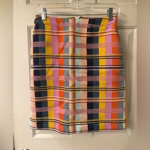 Halogen Multicolor Plaid Knit Pencil Skirt